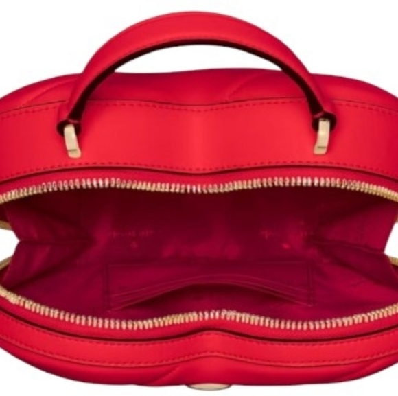 NWT NEW Kate Spade ♠️ Love Shack Quilted 3D Heart Crossbody Bag purse Ruby Red